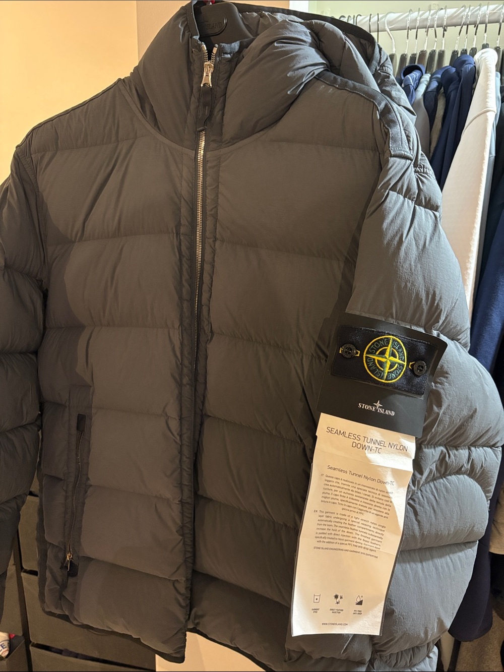 Stone Island Men’s Gray Quilted Puffer Jacket